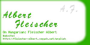 albert fleischer business card